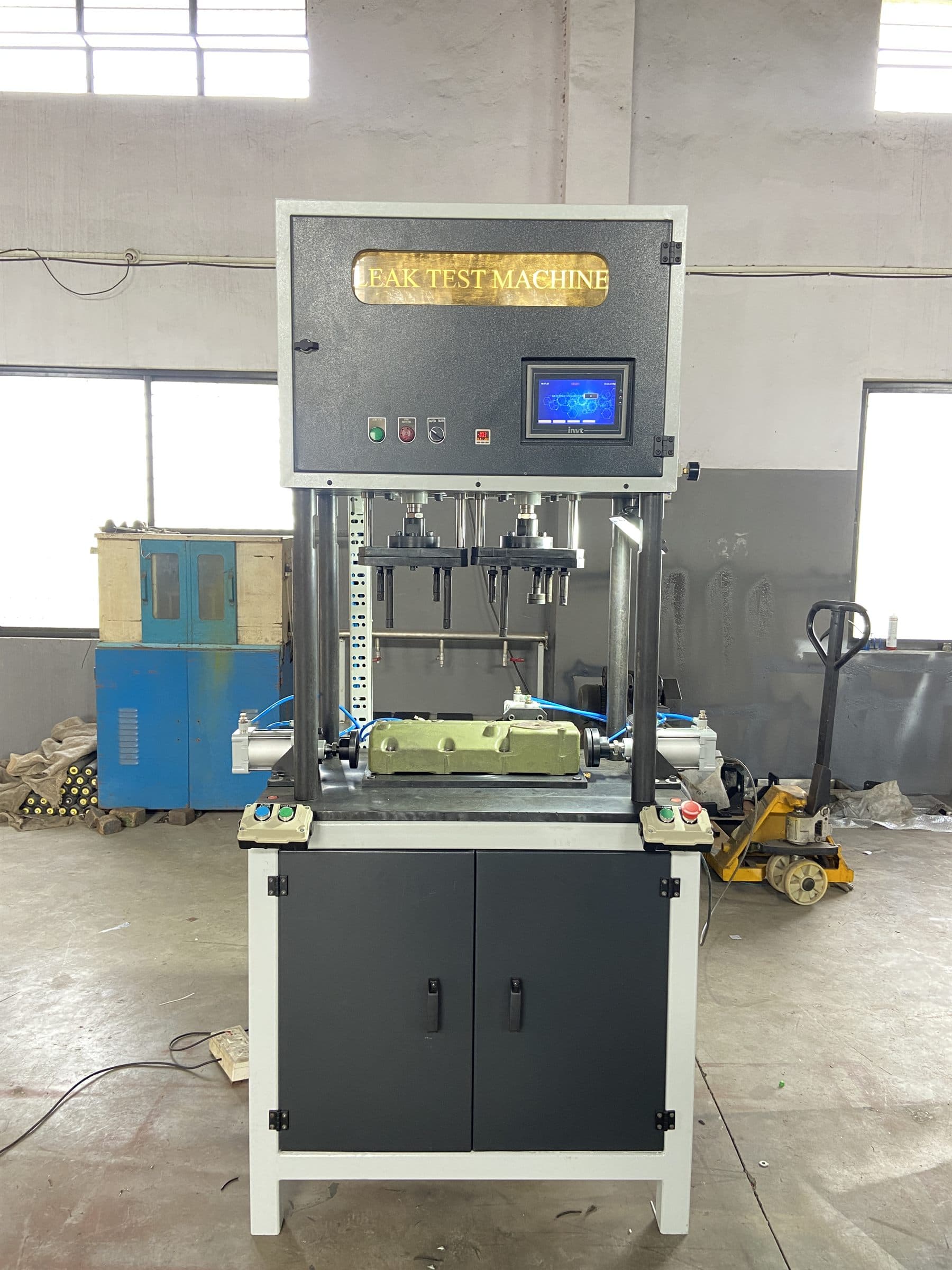 Leak test stations